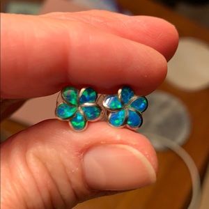 Silver Opal earrings